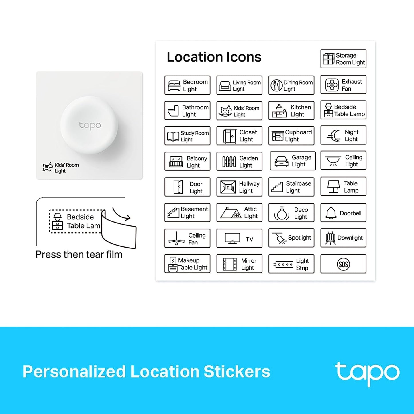Tapo S200D Smart Remote Dimmer Switch, Multiple Ways Control, Real-Time Notifications, No Wire Required, Battery Included, Tapo Hub Required Sold Separately, Easy Setup And Use, 3 Volts