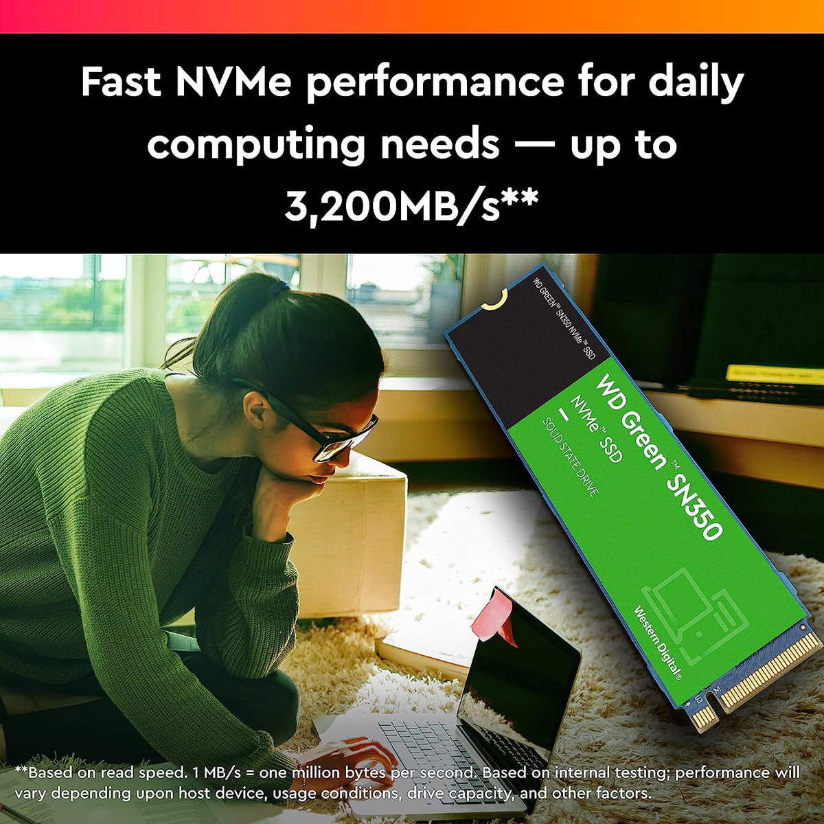 Western Digital 500GB WD Green SN350 NVMe Internal SSD Solid State Drive