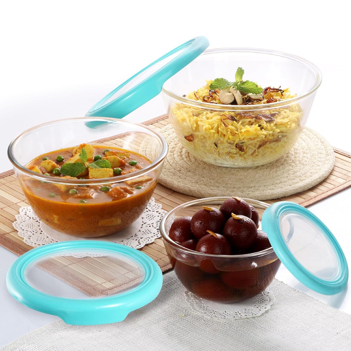 CELLO Ornella Toughened Glass Mixing Bowl Without Lid | Microwave Safe & Dishwasher Safe | Clear & Non- Porous Glass | Scratch Resistant | Transparent