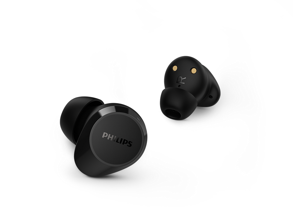 Philips True Wireless Headphones TAT1209BK/00 Up to 18 hours of play time with the case IPX4 splash and sweat resistant Black