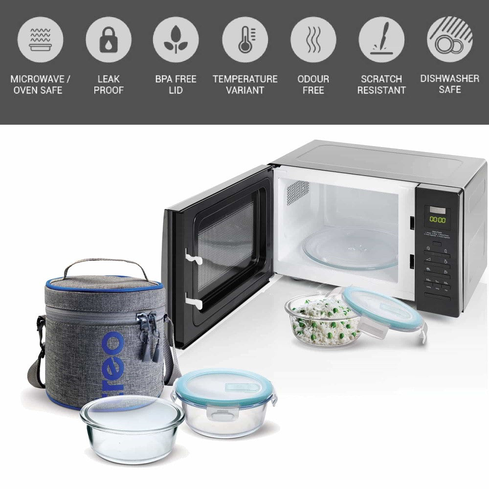 All Fresh Borosilicate Glass Tiffin (Treo by Milton)