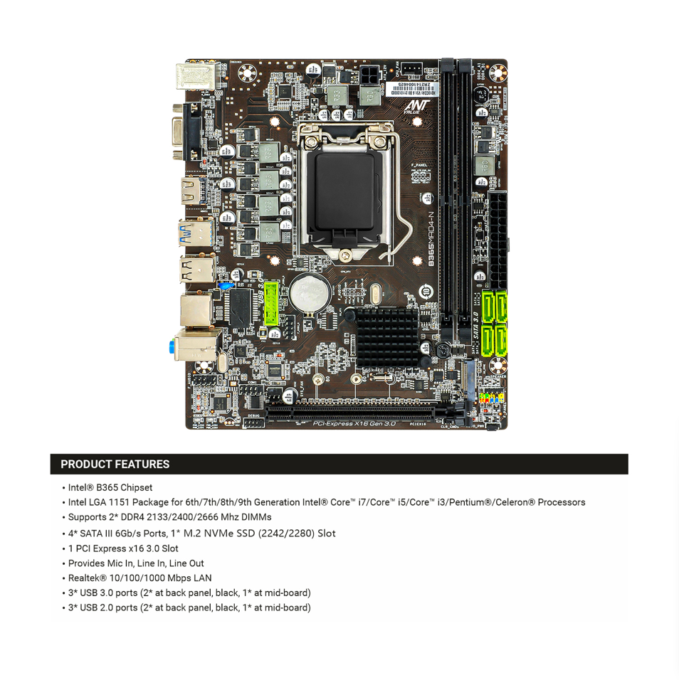 Ant Value B365MAD4-N Motherboard