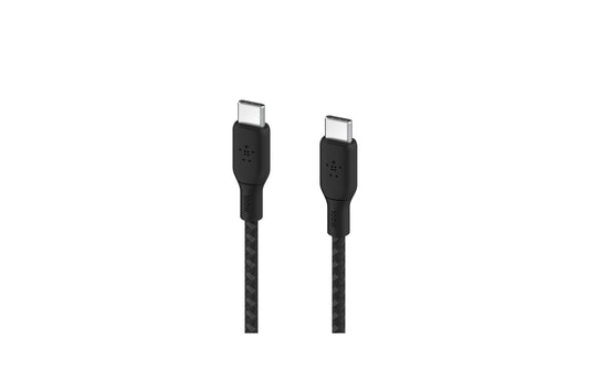 Belkin BoostCharge USB-C to USB-C Cable 100W-Cables-Belkin-2M-Black-Braided-computerspace