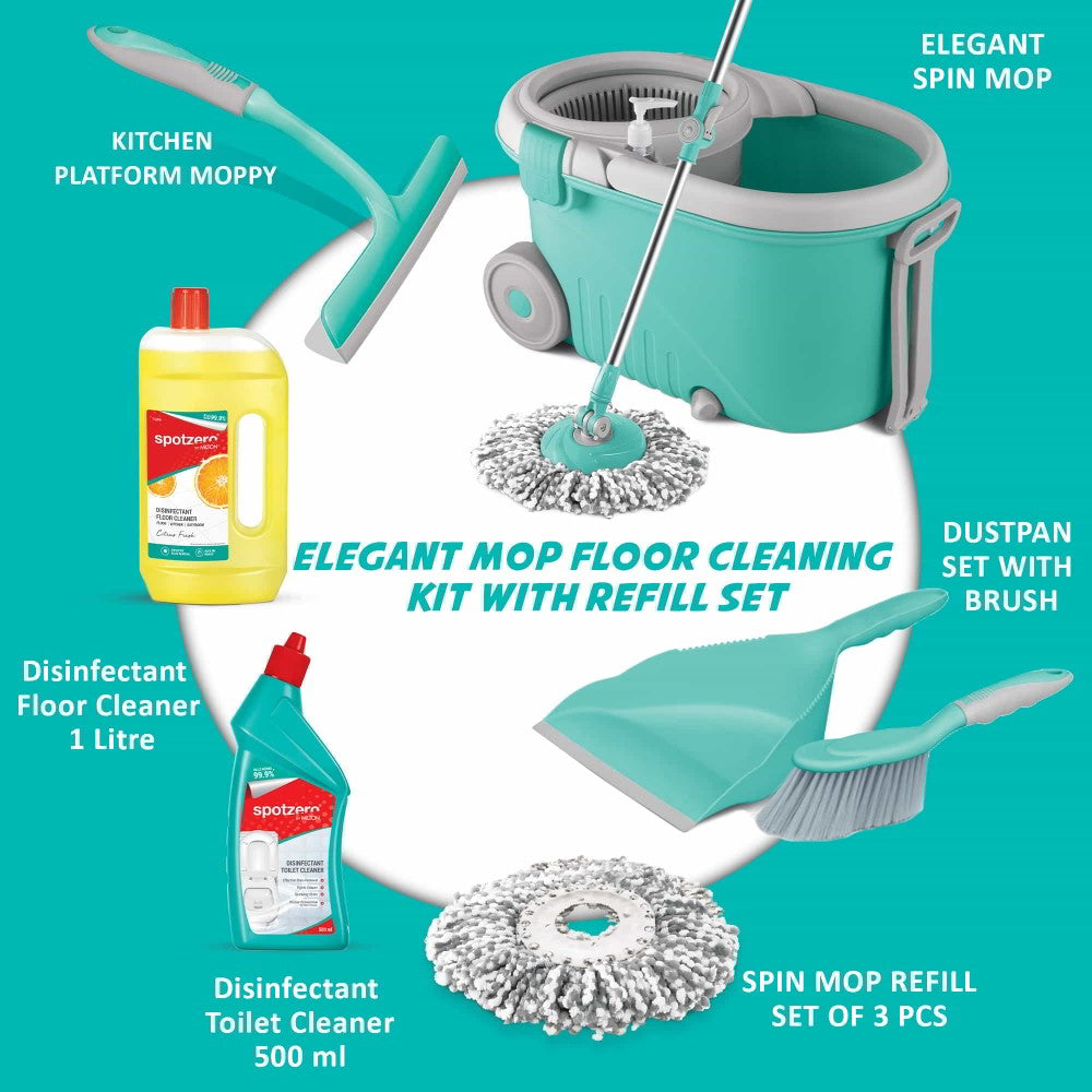 Elegant Mop Floor and Kitchen Cleaning Kit (Spotzero by Milton)