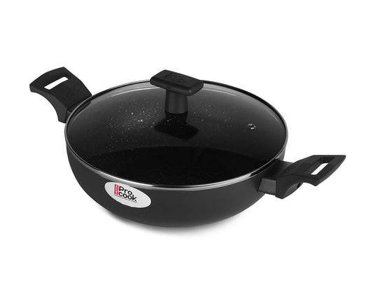 Granito Induction Kadhai with Glass Lid (Milton Procook)