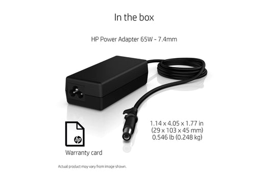 HP 65W 7.4mm Non-EM AC Adapter: The Reliable Power You Need for Your HP Laptop- Y5Y42AA