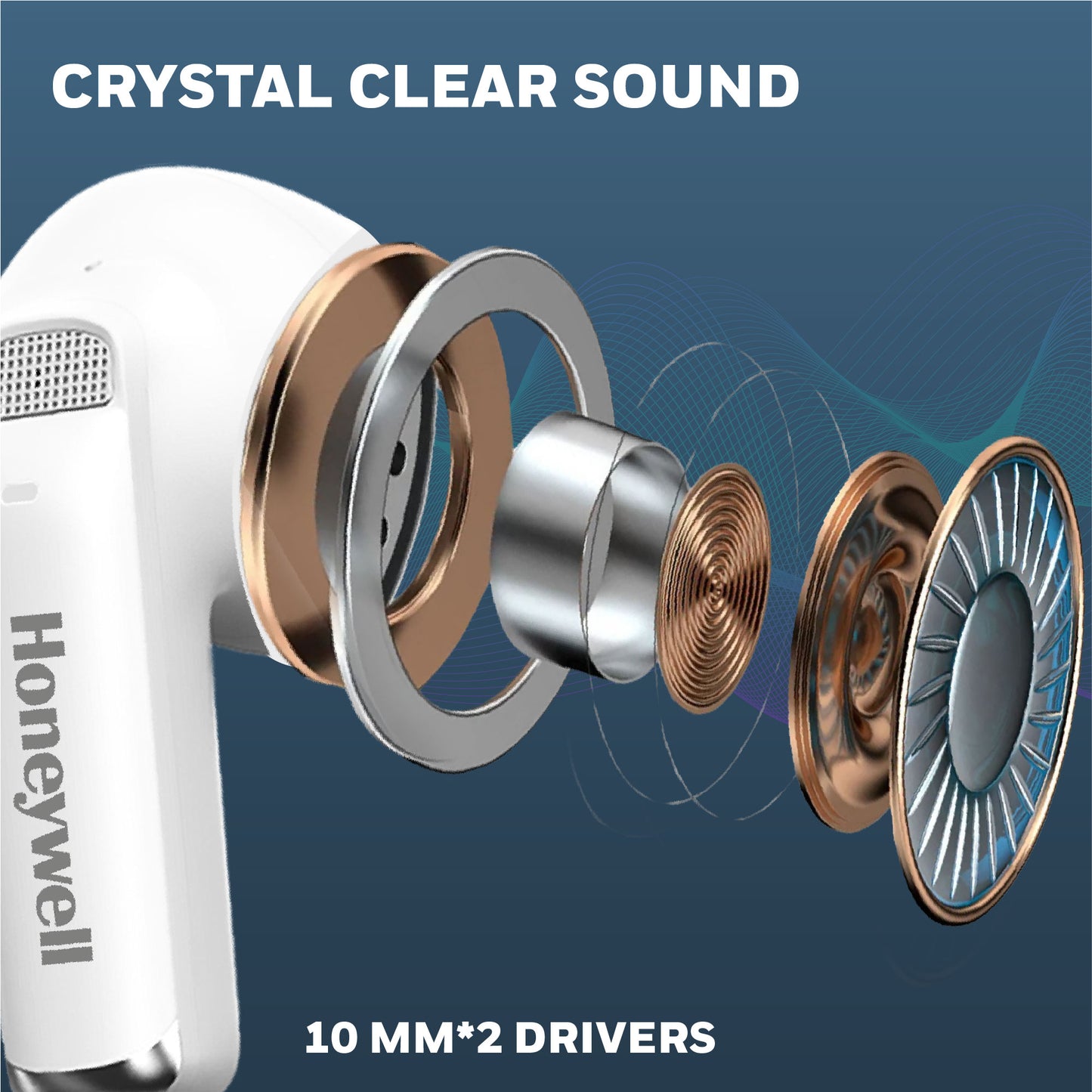 Honeywell Newly Launched Trueno U5100, in-Ear Wireless Hybrid ANC TWS Earbuds, with 33 dB ANC, Low Latency Mode, 6 mics, Bluetooth V5.2, 62 Hours of Playtime, 2 Years Manufaturer Warranty