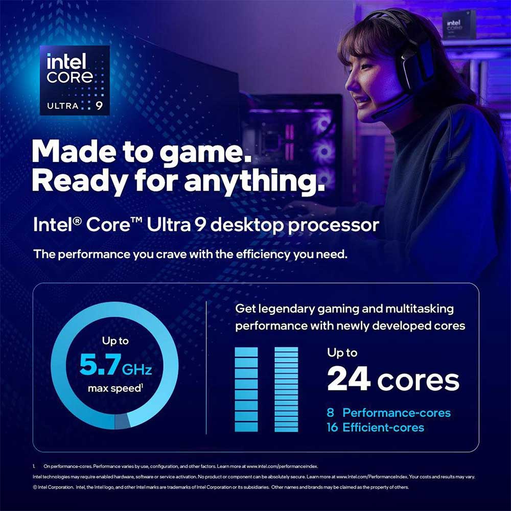 Intel Core Ultra 9 285K processor 5.7GHz turbo and 36MB cache