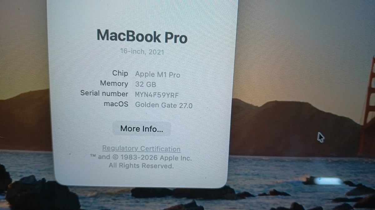 Refurbished Apple MacBook Pro A2485- M1 Pro/32/1TB Laptop