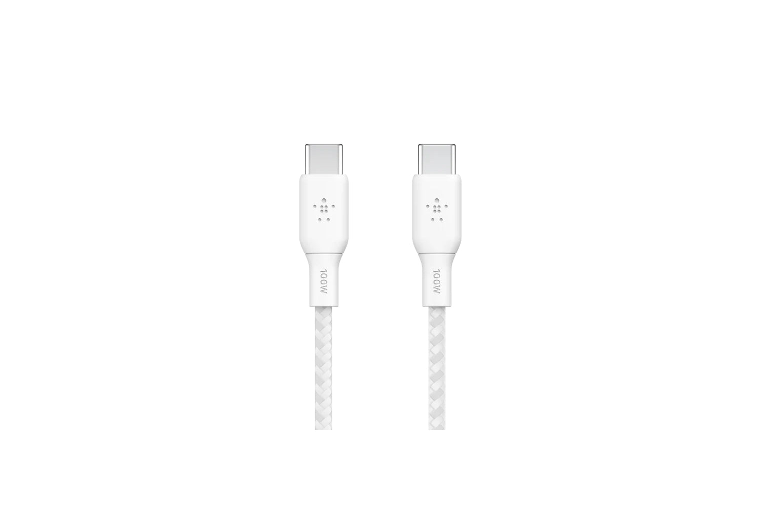 Belkin BoostCharge USB-C to USB-C Cable 100W-Cables-Belkin-2M-White-Braided-computerspace