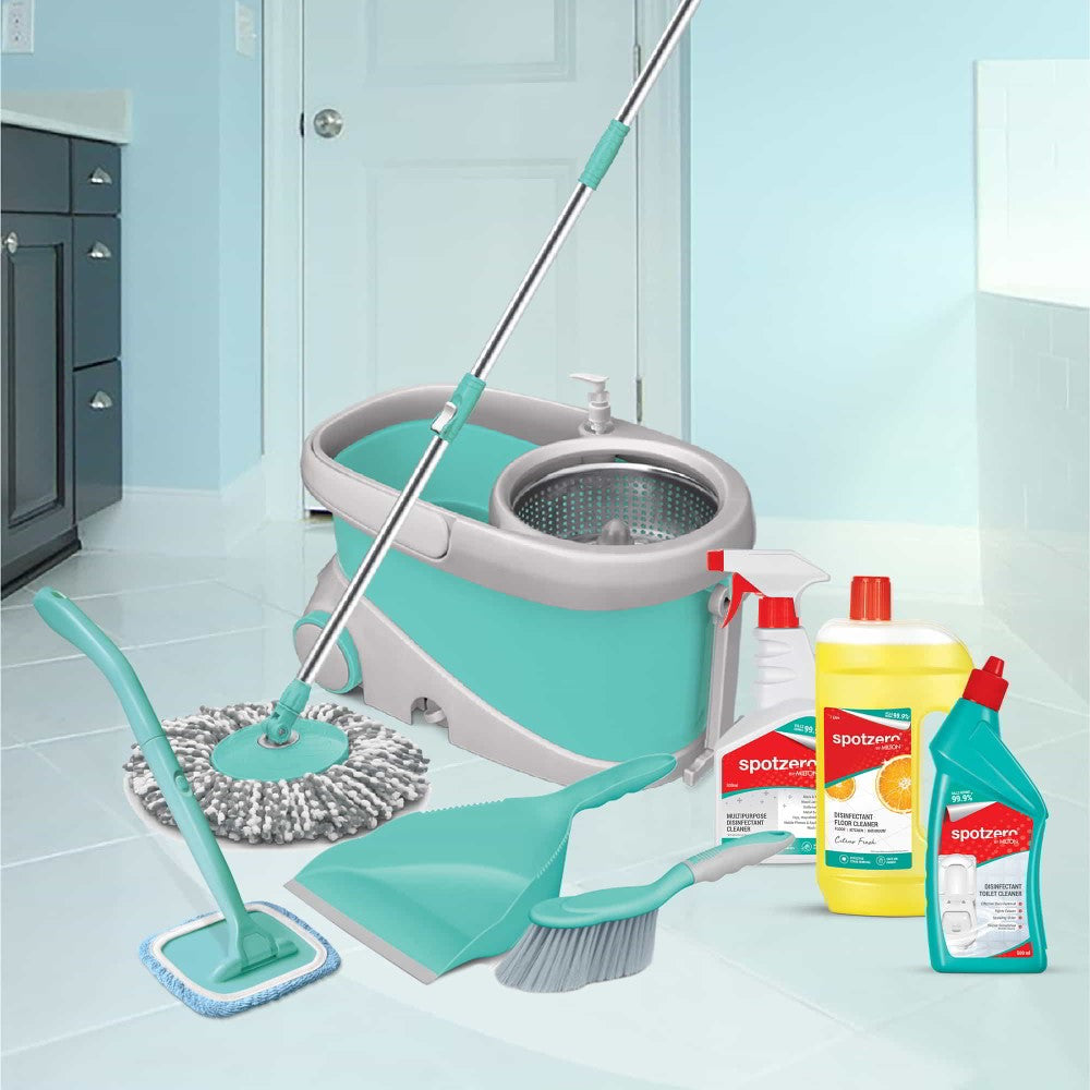 Prime Mop Kit with Car Glass Cleaner (Spotzero by Milton)