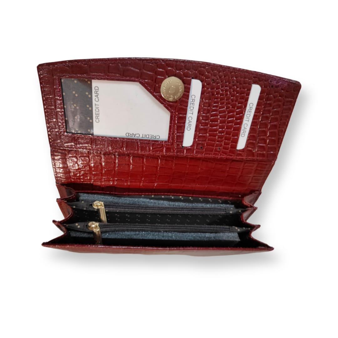 Regal Pixies Genuine Leather Ladies Wallet | FIRE BRICK COLOR
