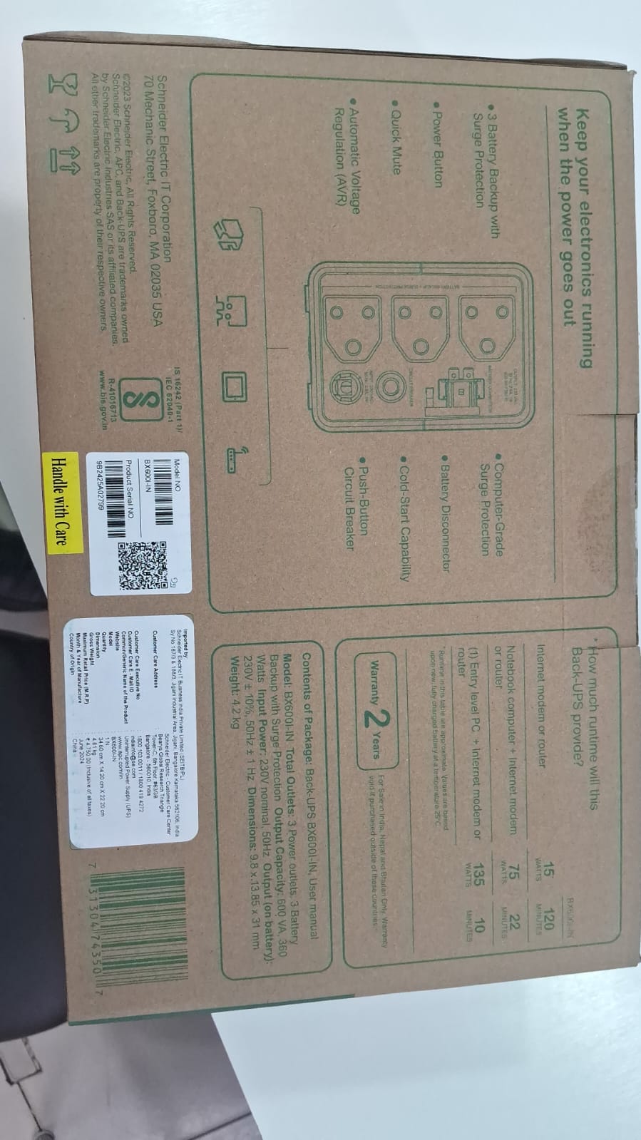 APC BX600C-IN 600VA UPS: Protect Your Devices from Power Outages and Surges