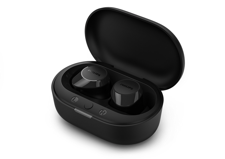 Philips True Wireless Headphones TAT1209BK/00 Up to 18 hours of play time with the case IPX4 splash and sweat resistant Black