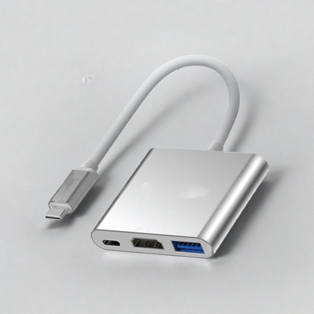 3 in 1 Type C Multiport Hub with 4K HDMI, USB 3.0, Type C PD - 100 Watts, Aluminium Body, Compatible with MacBook | Samsung DeX | Windows Laptop