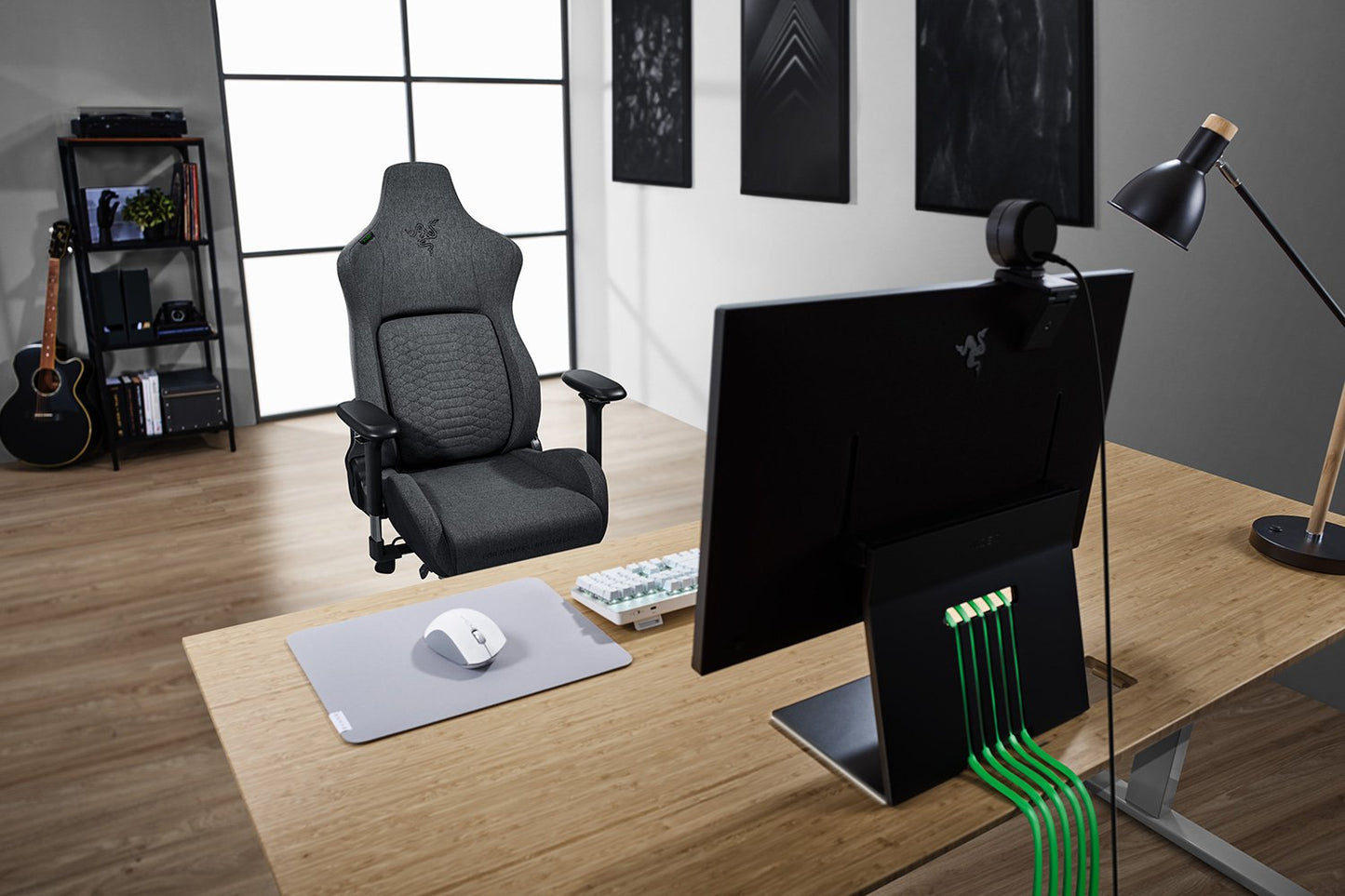 Razer Iskur XL Fabric Gaming Chair: Ergonomic Lumbar Support System - Ultra-Soft, Spill-Resistant Fabric Foam Cushions - 4D Armrests - Engineered to Carry- Foam Head Cushion - Dark Gray RZ38-03950300-R3U1-Gaming Chairs-RAZER-computerspace