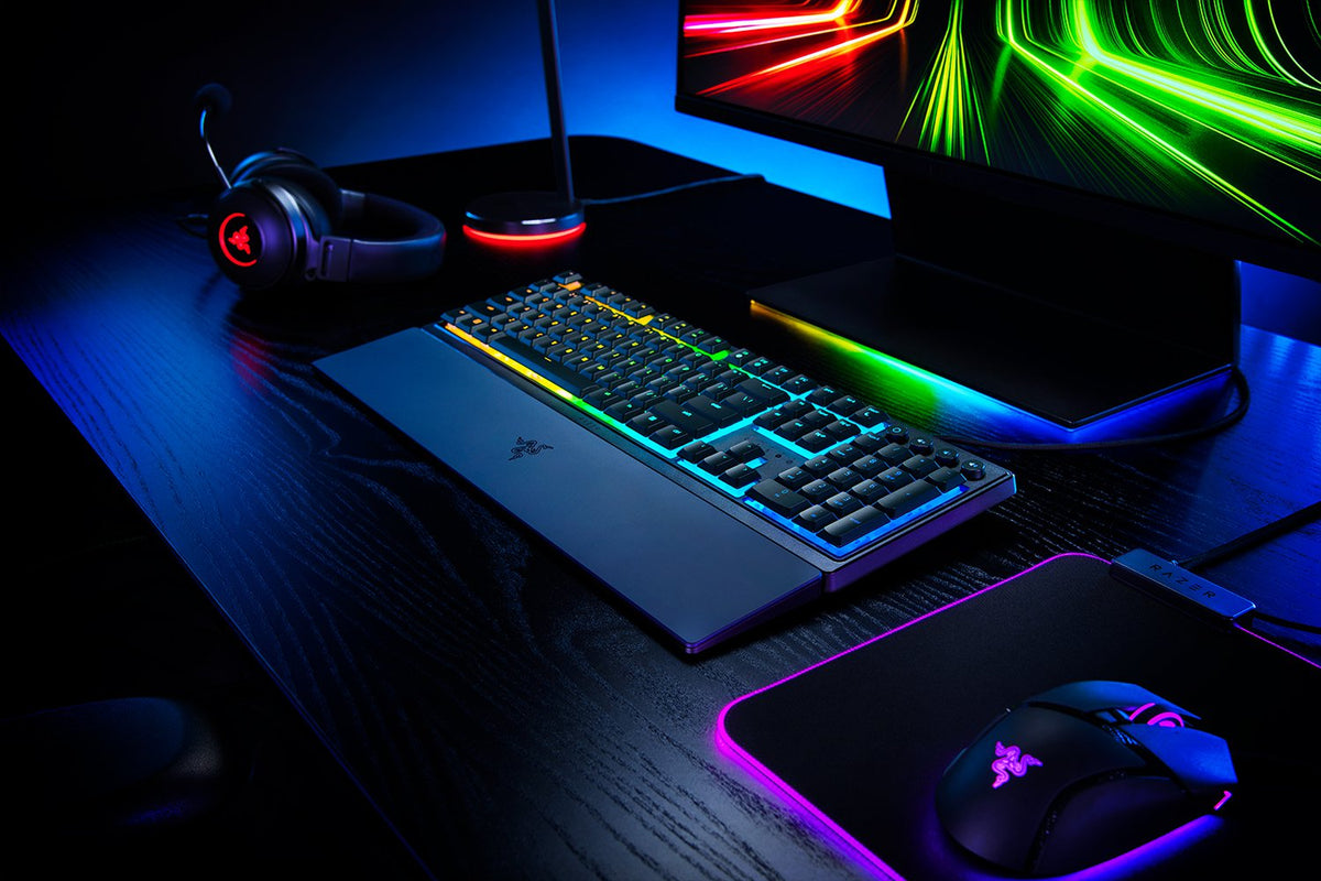Razer Ornata V3 Tenkeyless - Low Profile Gaming Mechanical Membrane Wired Keyboard-Black-RZ03-04880100-R3M1