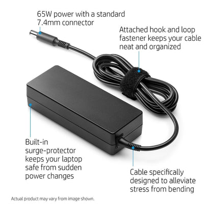 HP 65W 7.4mm Non-EM AC Adapter: The Reliable Power You Need for Your HP Laptop- Y5Y42AA-Adapters-HP-computerspace