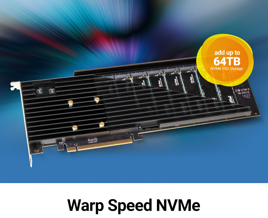Sonnet M.2 8x4 Silent Gen4 PCIe Card Eight M.2 NVMe SSD Slots on a PCIe 4.0 x16 Card