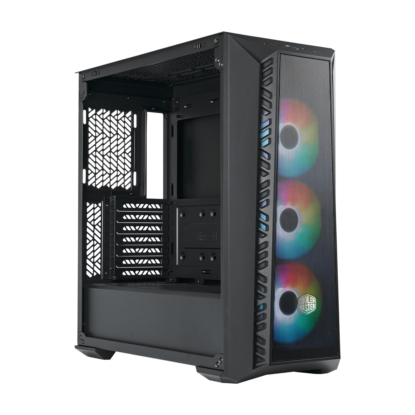 Cooler Master MB520 Mesh Computer Case Black 3 x 120mm ARGB Fans Pre-Installed Type C Connector in Front Top Removable 360mm Radiator Support High Airflow Case PWM & ARGB Hub Included-Cabinet-Cooler Master-Black-computerspace
