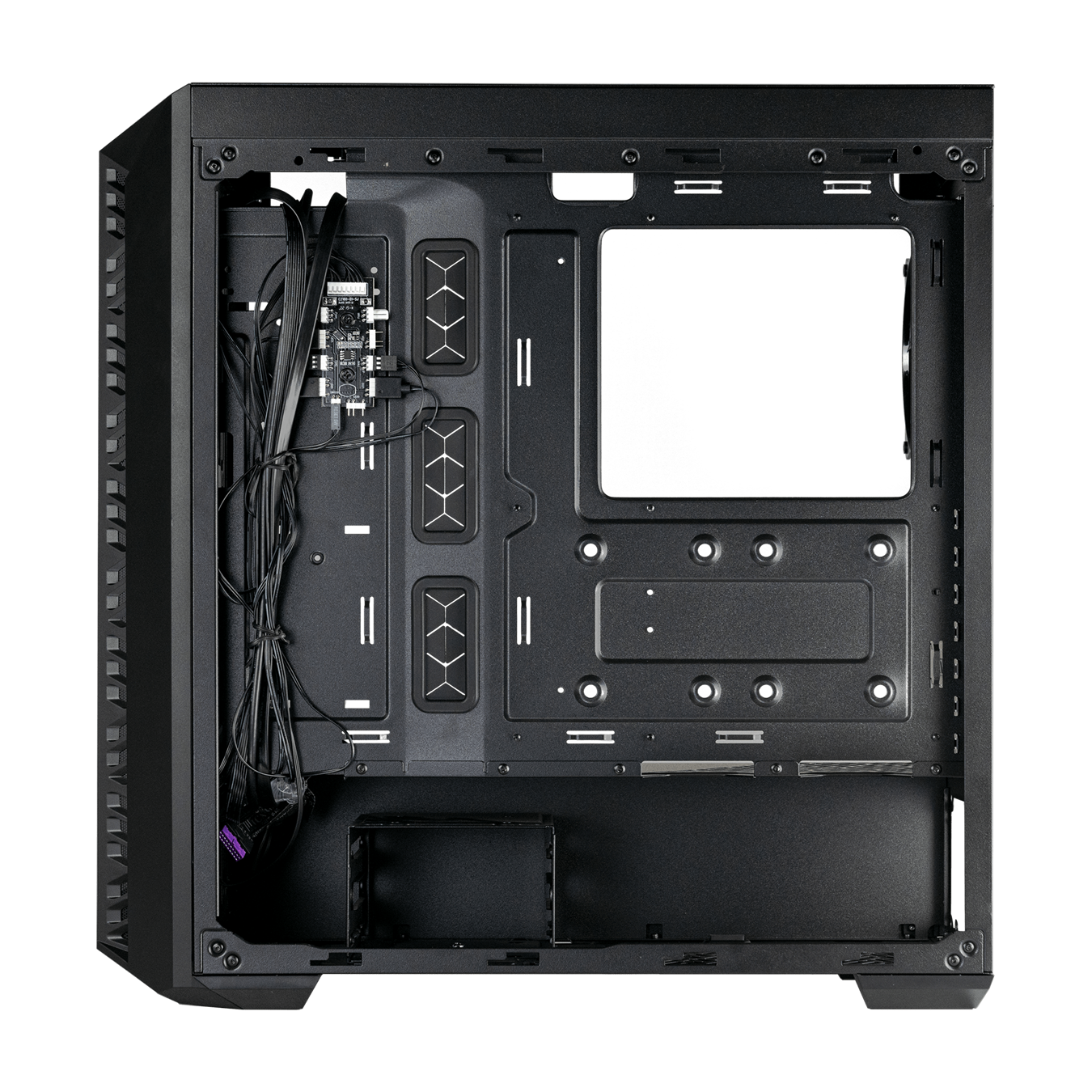 Cooler Master MB520 Mesh Computer Case Black 3 x 120mm ARGB Fans Pre-Installed Type C Connector in Front Top Removable 360mm Radiator Support High Airflow Case PWM & ARGB Hub Included-Cabinet-Cooler Master-Black-computerspace