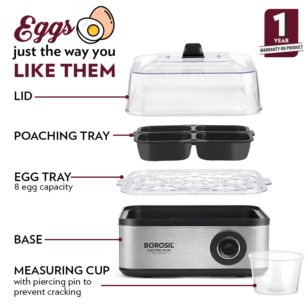 Borosil Electric Plus 8 Egg Boiler