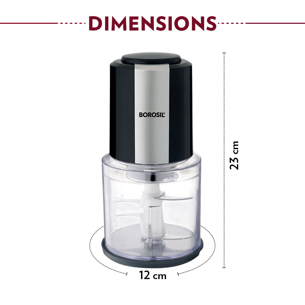 Borosil Chef Delite Chopper with 2 blade sets