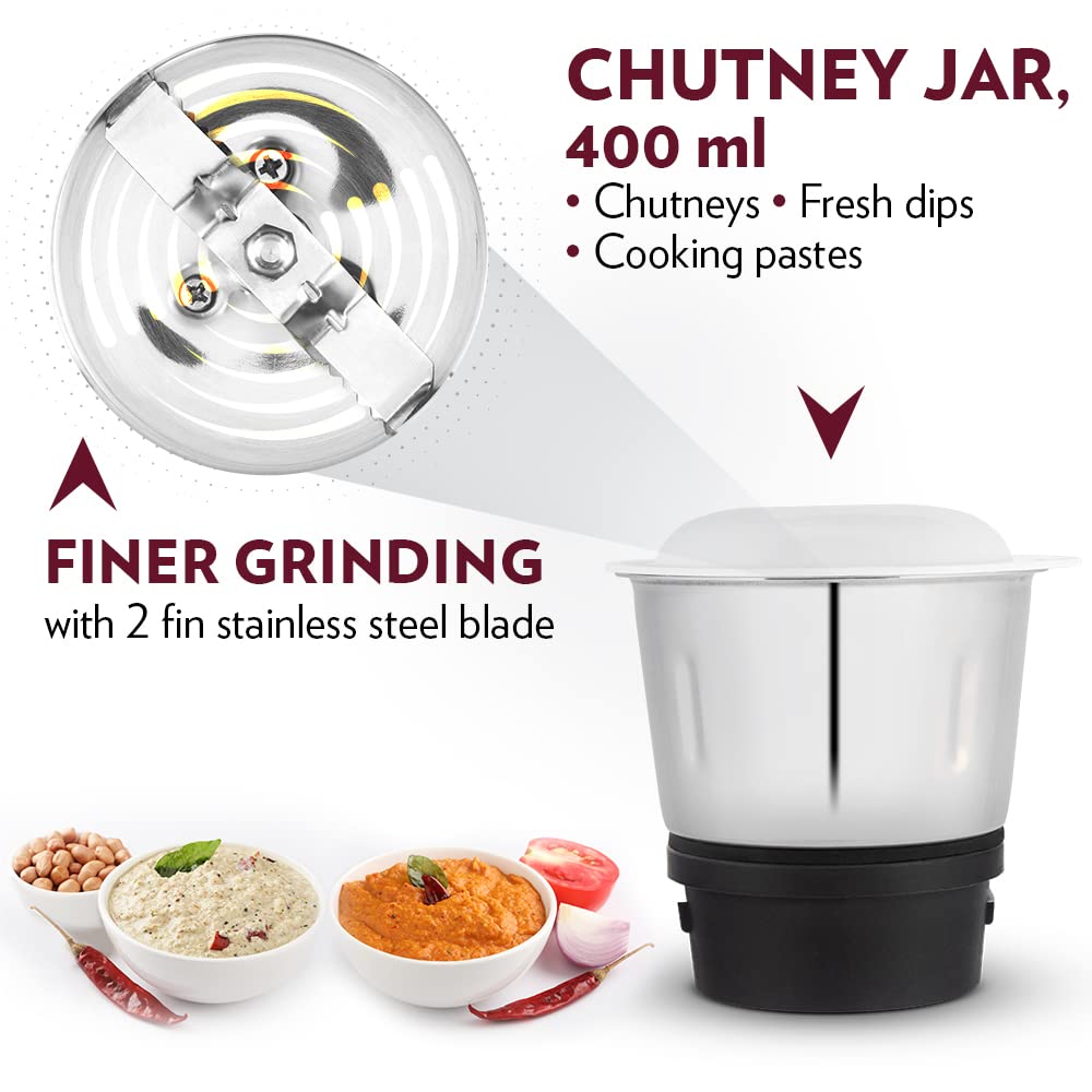 Borosil Star Mixer Grinder - Maroon