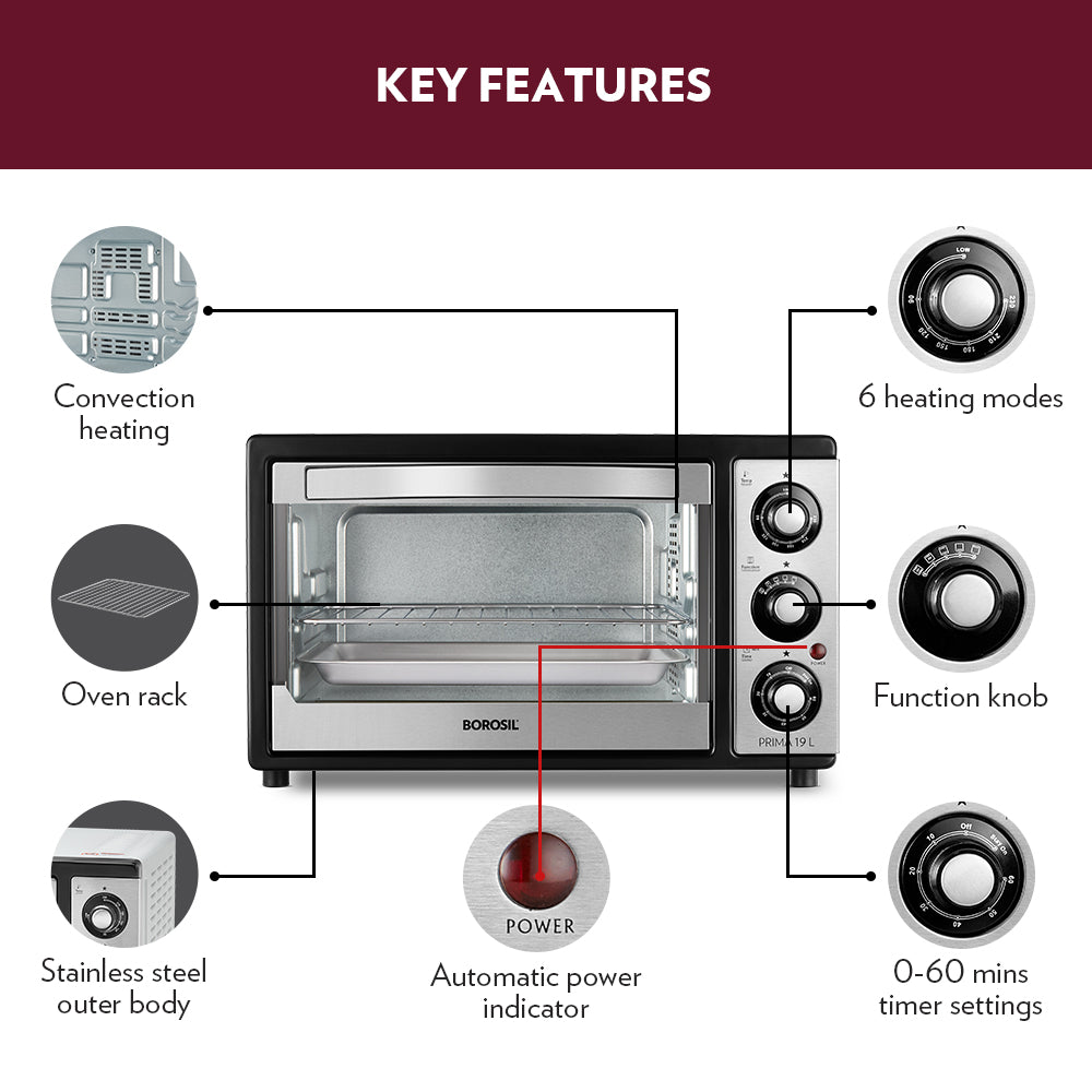 Prima 19L Oven Toaster Griller (OTG)