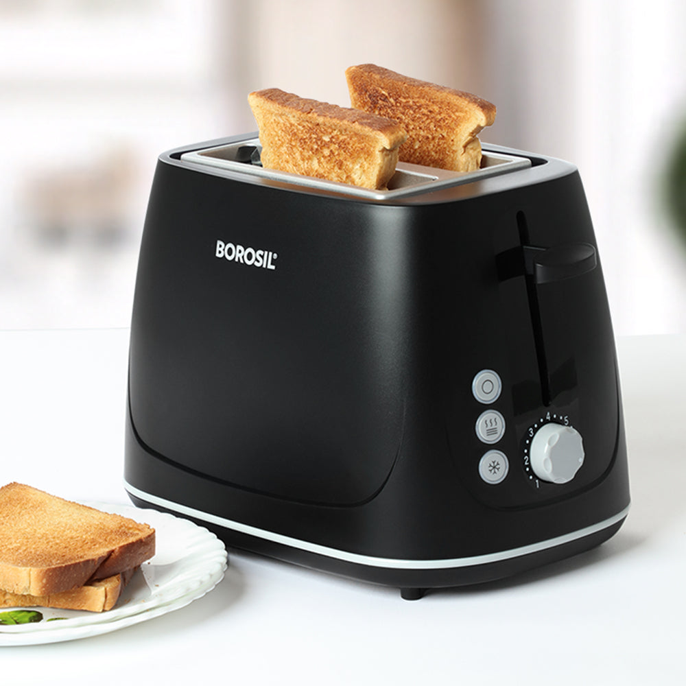 Borosil Krispy Pop-Up Toaster, Black