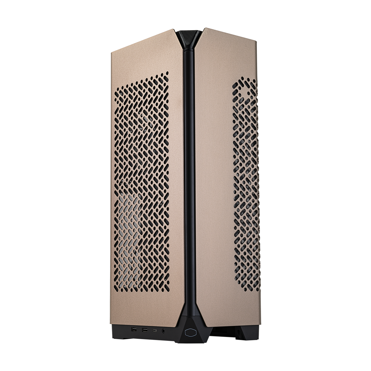 Cooler Master NCORE 100 MAX Bronze ITX SFF Tower Case, Custom 120mm AIO, 850W SFX Gold ATX3.0 PSU, 4 Slot GPU, Vertical Mount GPU, PCIe 4.0 Riser, Anodized Aluminum, USB Type C (NR100-ZNNN85-SL0)