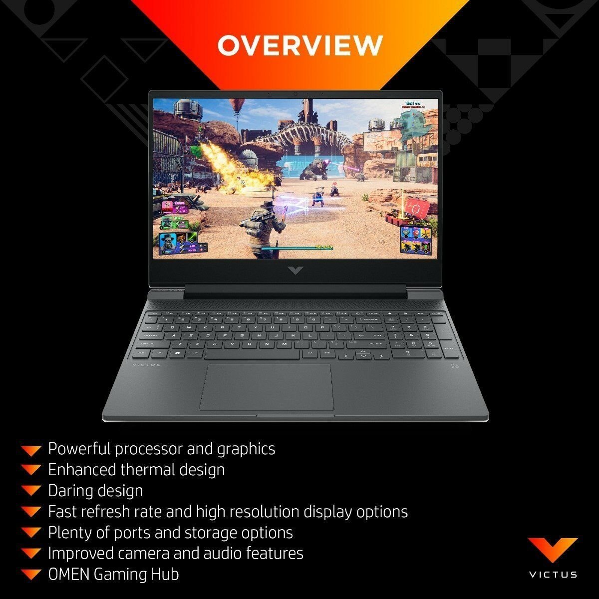 HP Victus AMD Ryzen 5-5600H 15.6 inches/39.6 cm FHD Gaming Laptop (8GB RAM/512GB SSD/GTX 1650 4GB Graphics/144Hz/9ms Response Time/Windows 11/MSO/Backlit KB/B&O), 15-fb0040AX-Laptops-HP-computerspace