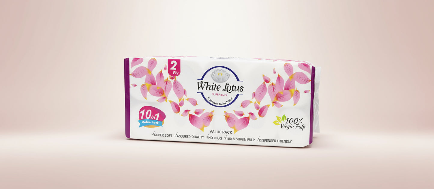 Toilet Tissue Paper Roll 10 in 1 , Pack of 1, Soft tissues