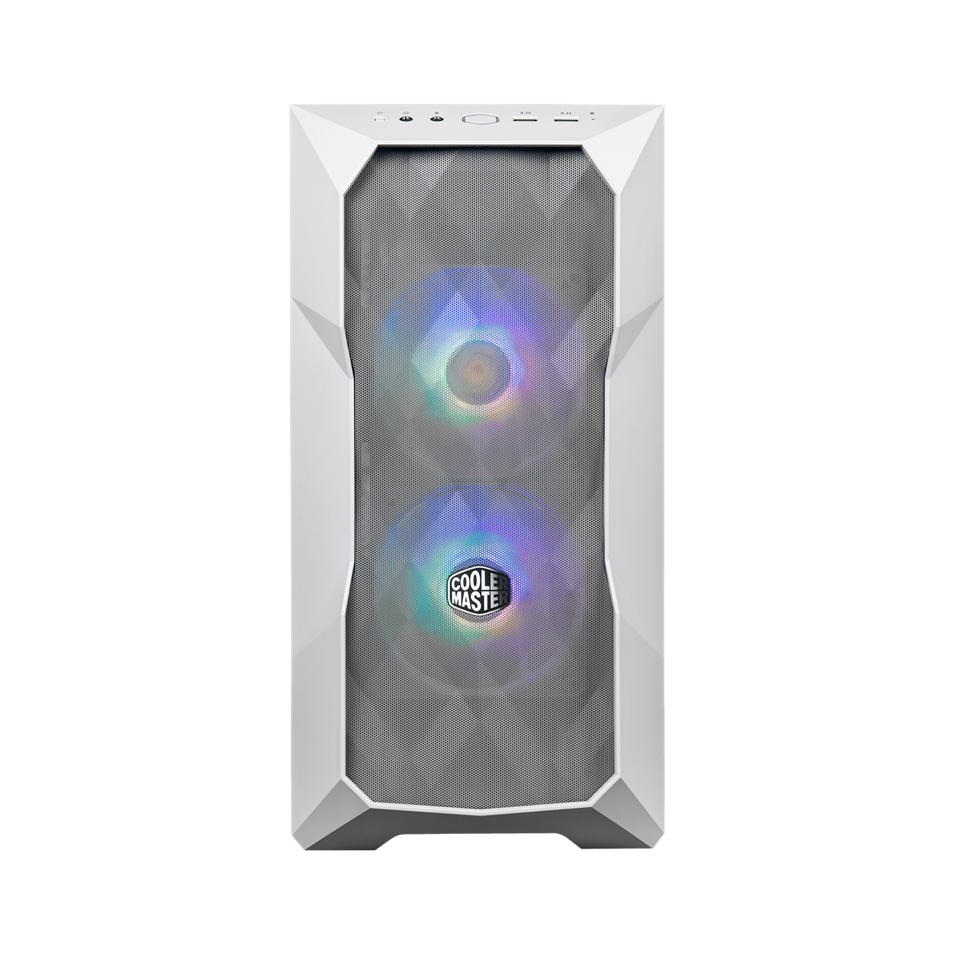 Cooler Master TD300 Mesh Computer Case White 280mm Radiator Support ARGB & PWM Hub Included High Airflow Case 2 x 120mm ARGB Fans Pre-Installed Gaming Case-Cabinet-Cooler Master-computerspace