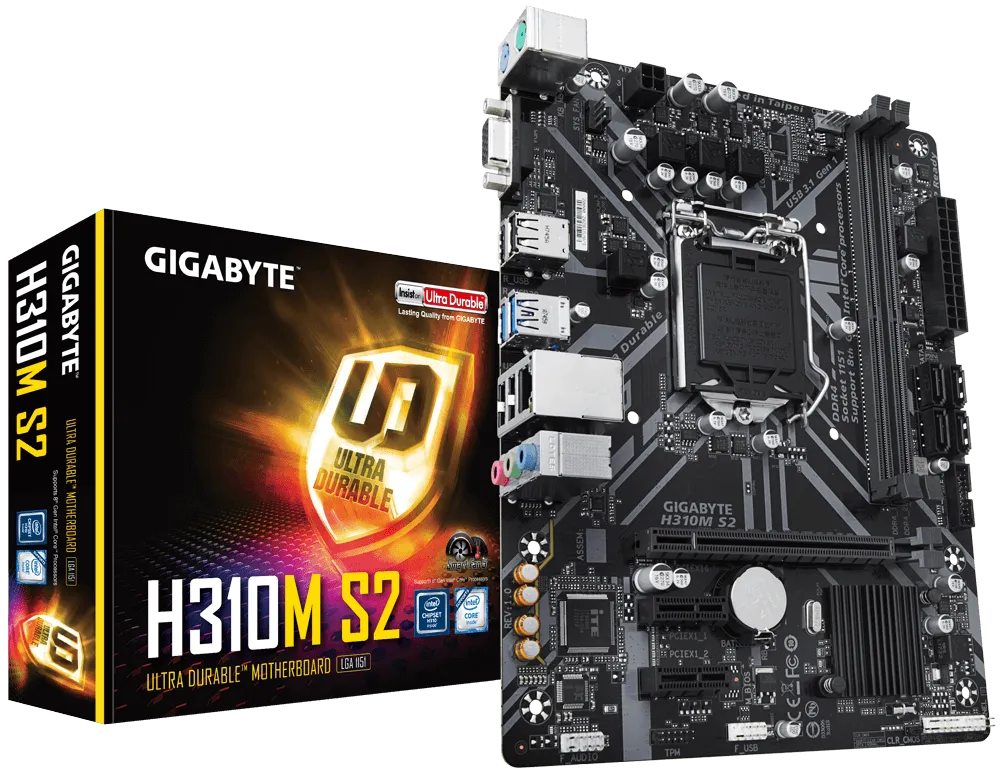Gigabyte Intel Socket 1151 H310M S2 Motherboard-MOTHERBOARD-GIGABYTE-computerspace