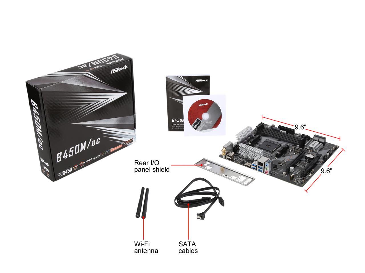 ASRock B450M AC WiFi Motherboard