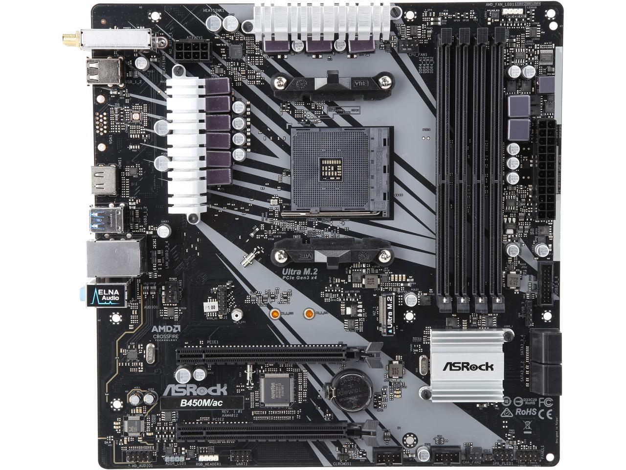 ASRock B450M AC WiFi Motherboard