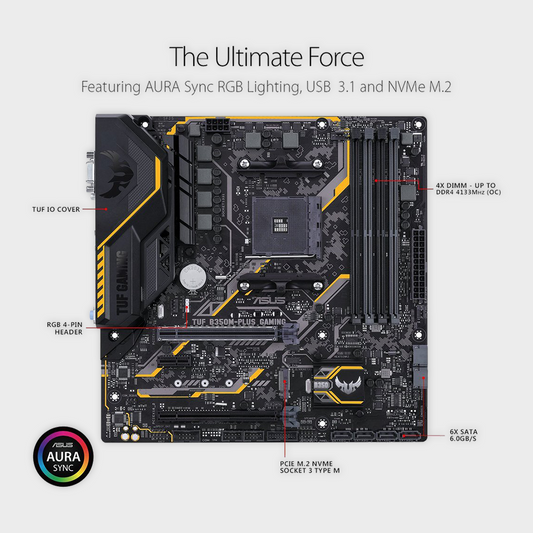ASUS TUF-B350M-PLUS-GAMING AMD MOTHERBOARD