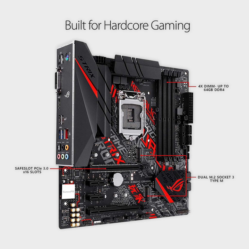 ASUS ROG Strix B360 G Gaming 300 Series Micro ATX Motherboard Computerspace