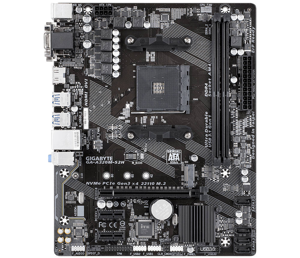 Gigabyte GA-A320M-S2H (rev. 1.x) Motherboard