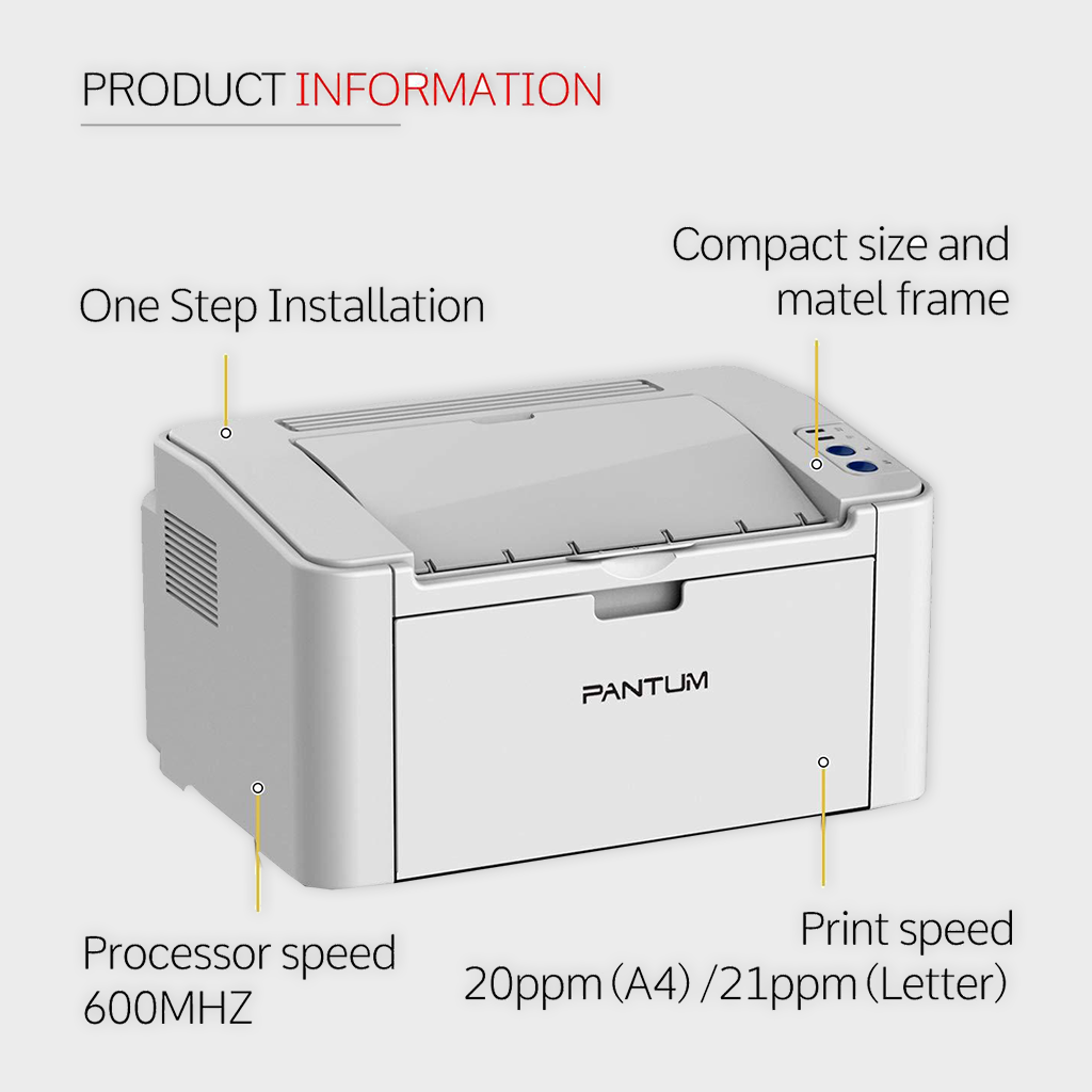 Pantum P2200 Laserjet Printer (Grey)