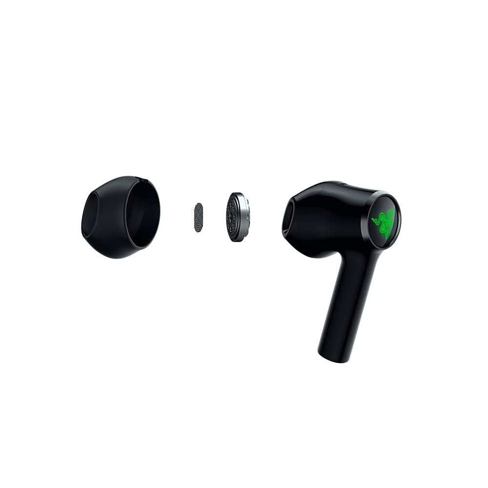 Razer Hammerhead True Wireless X in Ear Earbuds Custom-Tuned 13mm Drivers Bluetooth 5.2 w - 60ms Low-Latency Gaming Mode Touch Enabled Mobile App Customization Black RZ12-03830100-R3A1-Earbuds-RAZER-computerspace