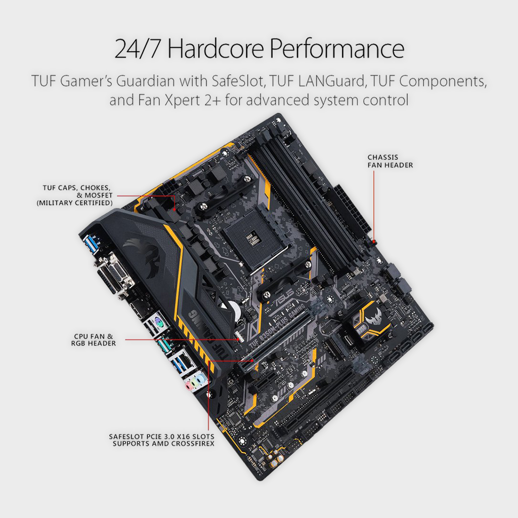 ASUS TUF-B350M-PLUS-GAMING AMD MOTHERBOARD