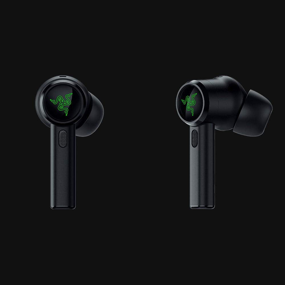 Razer Hammerhead True Wireless Pro Bluetooth Gaming in Ear Earbuds Advanced Hybrid Active Noise Cancellation 60ms Low Latency Touch Enabled 20 Hr Battery Life Classic Black RZ12-03440100-R3A1-Earbuds-RAZER-computerspace