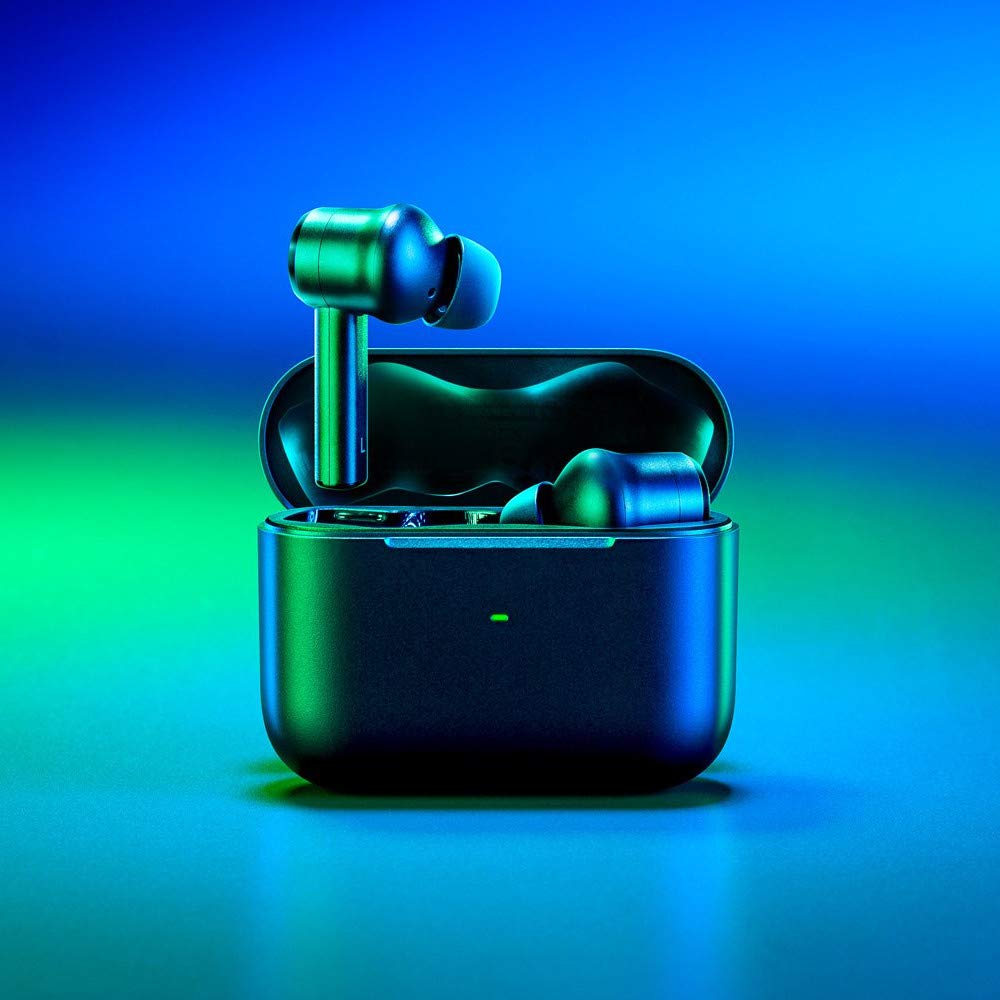 Razer Hammerhead True Wireless Pro Bluetooth Gaming in Ear Earbuds Advanced Hybrid Active Noise Cancellation 60ms Low Latency Touch Enabled 20 Hr Battery Life Classic Black RZ12-03440100-R3A1-Earbuds-RAZER-computerspace