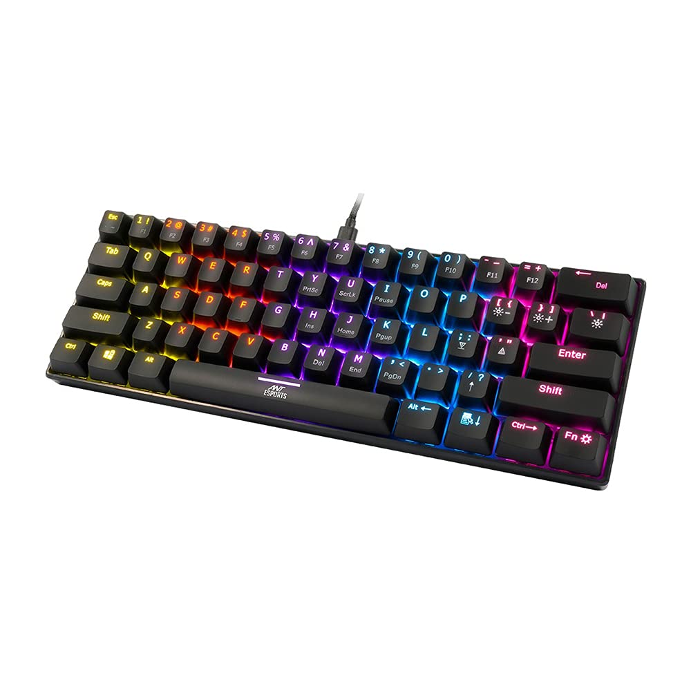 Ant Esports MK1200 Mini Wired Mechanical Gaming Keyboard with RGB Backlit Lighting - Red Switch-Keyboards-antesports-computerspace