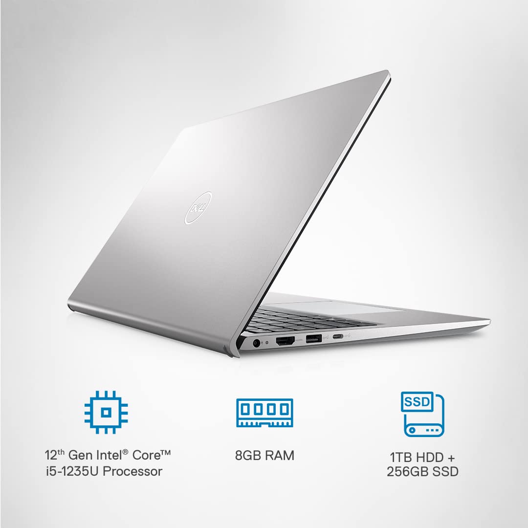 Dell Inspiron 3520 Laptop 12th Gen Intel Core i5-1235U Windows 11 + MSO'21 8GB 1TB HDD+ 256GB SSD 15.6" FHD WVA AG 120Hz 250 nits Backlit KB Silver 1 Year Onsite Hardware Service D560917WIN9S-Laptops-DELL-computerspace