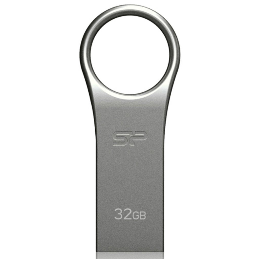Silicon Power 32GB Pen Drive with Keychain Hole Key Ring Design, Metal Casing Dustproof Waterproof Thumb Drive Pendrive Memory Stick - Firma F80-Flash Drive-Silicon Power-32GB-computerspace
