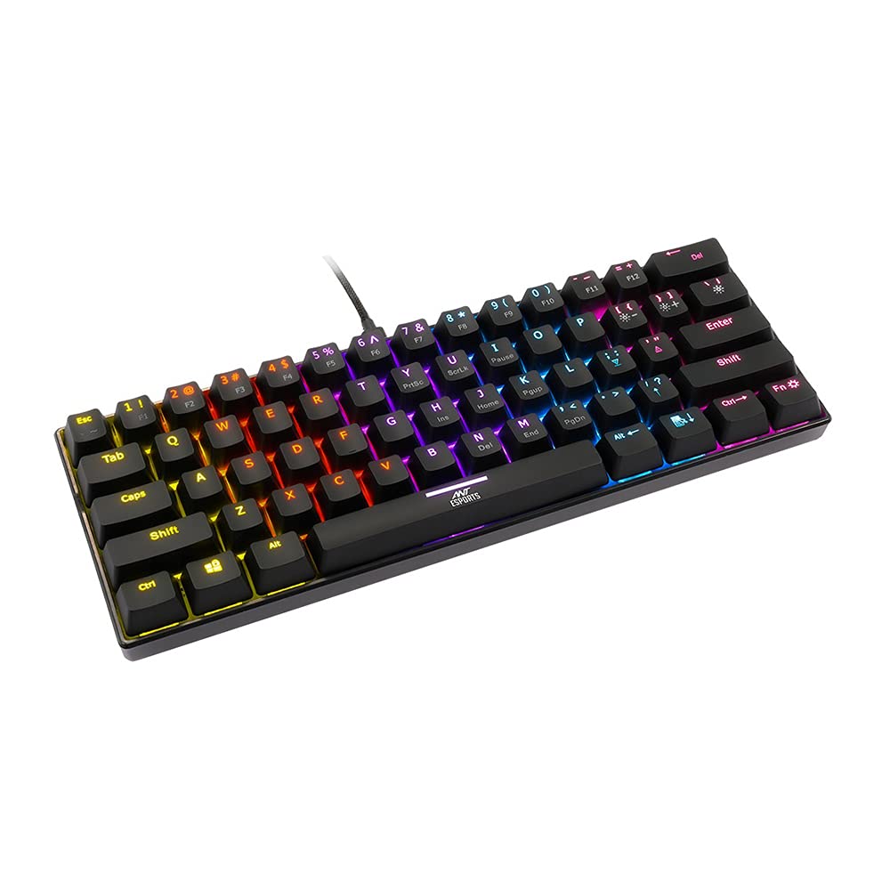 Ant Esports MK1200 Mini Wired Mechanical Gaming Keyboard with RGB Backlit Lighting - Red Switch-Keyboards-antesports-computerspace