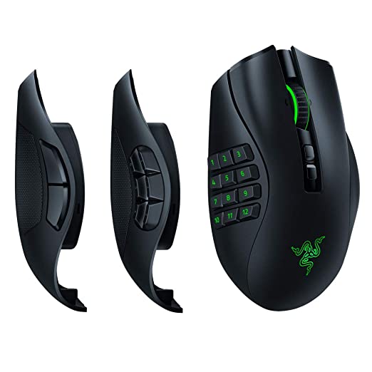 Razer Naga Pro Modular Bluetooth Wireless RGB Gaming Mouse with 3 Swappable Side Plates Up to 19+1 Programmable Buttons 20000 DPI Optical Sensor Black RZ01-03420100-R3A1-MOUSE-RAZER-computerspace